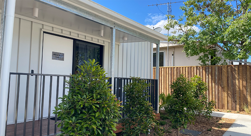 Image of outisde unit 6 at Gatton staff accommodation