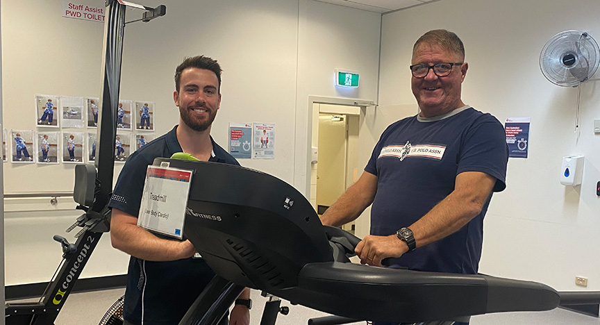 Steve Smith (right) with Exercise Physiologist Jonathan Peers.